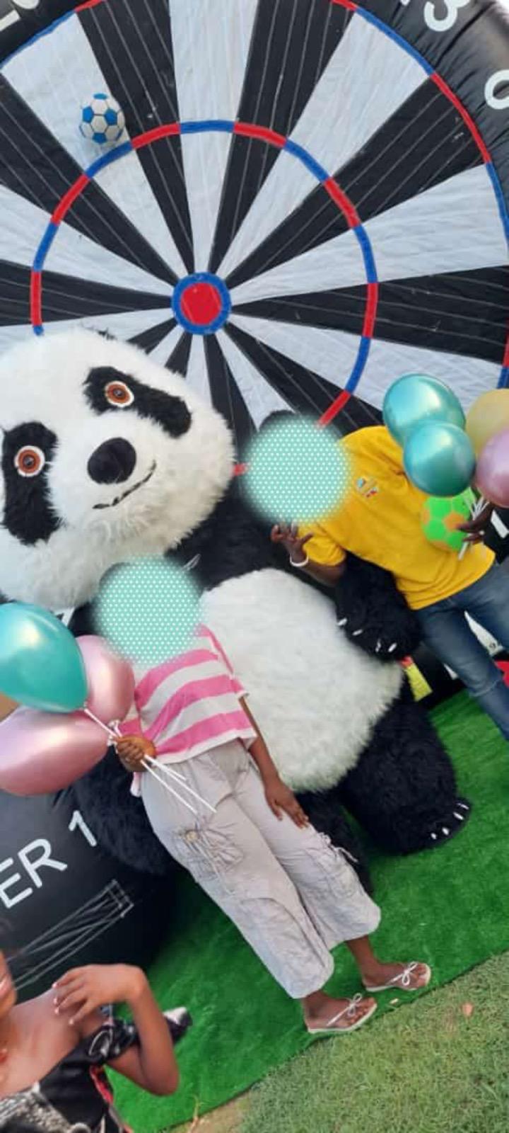 La mascotte panda lors d’une animation Sunu Récré